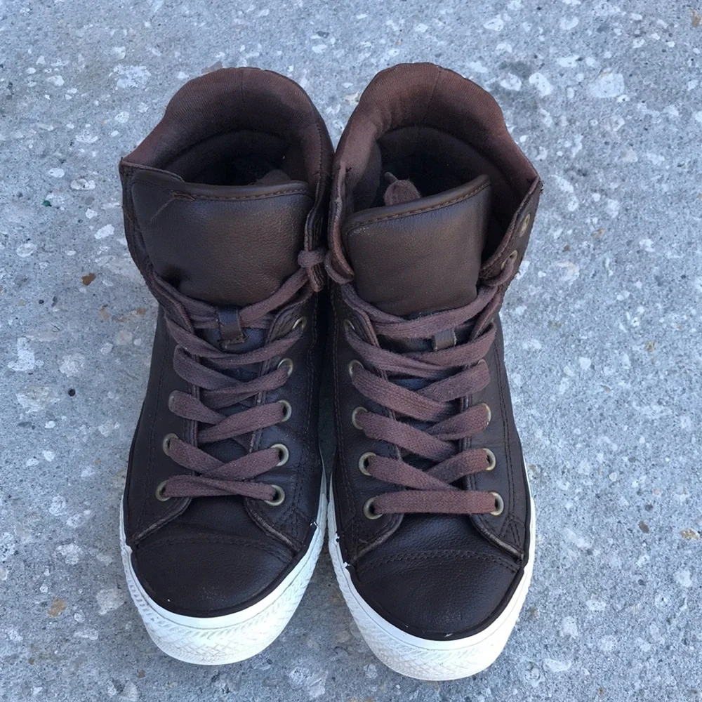 CONVERSE Chuck Taylor Padded Collar High 4 Farben Brown Leather Shoes | …